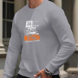 kajaru Men Printed Round Neck Polyester Grey T-Shirt image 3