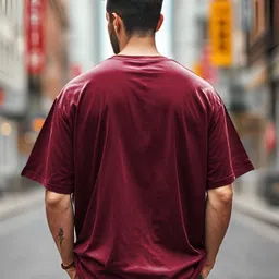 ausk Men Printed Round Neck Cotton Blend Maroon T-Shirt image 2