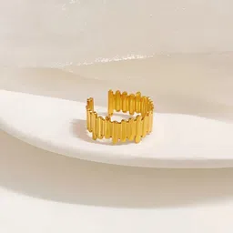 the perky gems The Perky Gems, Anti Tarnish Contemporary adjustable ring Stainless Steel Gold Plated Ring image 4