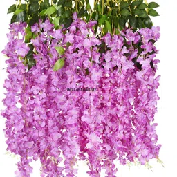 well art gallery Artificial wisteria Hanging Flower vine for decoration (110 cm ,Set of 4) Purple Westeria Artificial Flower-picture-27