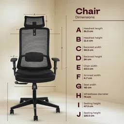 bezome Oasis – Power in Every Curve | Premium High-Back Ergonomic Chair Fabric Office Adjustable Arm Chair image 3