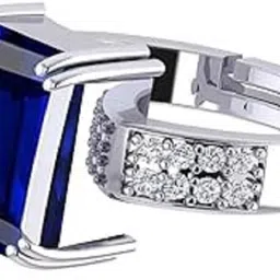 sidhgems 9.25 Ratti 8.00 Crt Original Blue Sapphire Panchdhatu Adjustable Neelam Ring Silver Sapphire Silver Plated Ring-picture-27