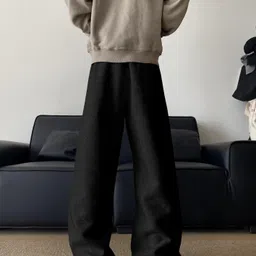 dockstreet Men Solid Black Track Pants image 2