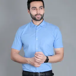 5th anfold Men Slim Fit Solid Slim Collar Formal Shirt-picture-17