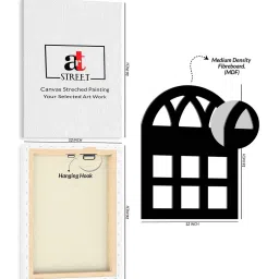 art street Stretched Canvas Wall Art Painting, Black African Lady, MDF Jali, (Set of 3, 12x16 Inch Each) image 4