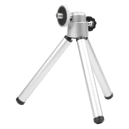 HIFFIN Mini 17.5cm Adjustable Tripod for Mobile and Camera (360 Degree Rotatable, Silver) image 1