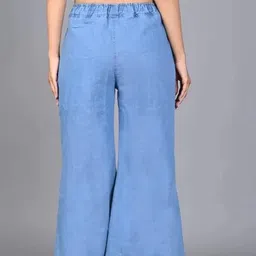 Women Loose Fit Denim Jeans for Girl's Sky Blue010 image 3