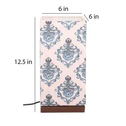 Block Print Multicolor Canvas Shade Table Lamp with Brown Base by Green Girgit image 3