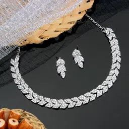 Alloy Rhodium Silver Jewel Set-image-18