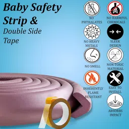 giggli Baby Safety Edge Corner Guard Edge Guards (2 Meter ) Edge Guards 3PC (BROWN) image 3