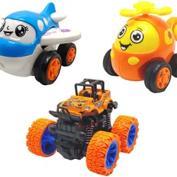 vworld Friction Powered Toy Set of Plane, Helicopter & Monster Car for Kids – Pack of 3-picture-14