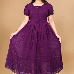 qena Solid Georgette Stitched Flared/A-line Gown-picture-44