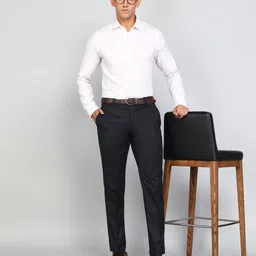 raymond Men Slim Fit Dark Blue Polyester Trousers image 2