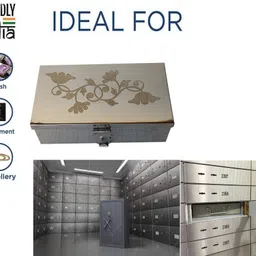 gvanys Storage Boxes,Cash, Pooja Peti Safe Locker Box- 8 & 9 inch (Laser Print Design) Cash Box image 4