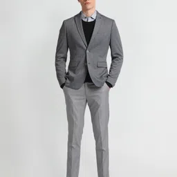 arrow Men Self Design Single Breasted Formal Blazer image 2