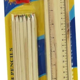mine SAPARA WOODEN COLOR PENCIL AND SCALE SET 0F 12 PENCILS COLOR AND SCALE Pencil image 3