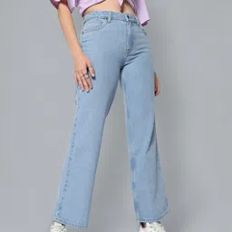 flying machine Women Boot-Leg Mid Rise Blue Jeans-picture-19