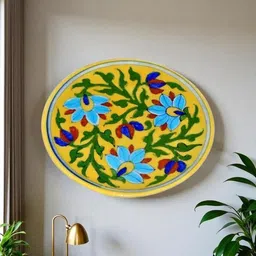 om craft villa Decorative Platter Set of 2 | Elegant Home & Table Décor Serving Plates Ceramic Decorative Platter image 3