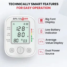BPL Medical Technologies 91MED736 B19 Digital Blood Pressure Monitor - White Bp Monitor image 3