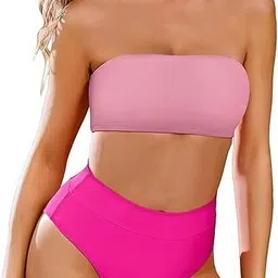 recent fashion Solid Women Bikini Pink Swimsuit-picture-26