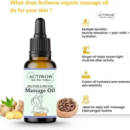 actiwow Pure Organic Massage Oil for Bust Rejuvenating Glow image 3