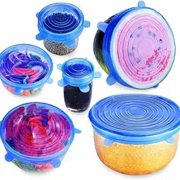 gmee Silicone Stretch Lids, Multi Size Reusable Silicone Lids (Pack Of 6 Pcs) 6 inch, 5 inch, 4 inch, 3 inch, 2 inch, 1 inch Lid Set image 2