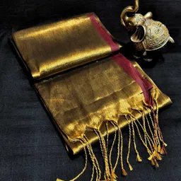 bhadra shopping store Woven Handloom Handloom Tissue Saree image 1