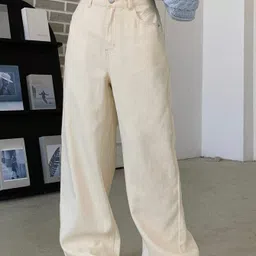 lovely london Women Regular Mid Rise White Jeans-picture-28