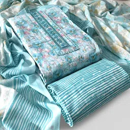 silkora Unstitched Pure Cotton Salwar Suit Material Printed image 2