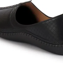 fausto Perforated Ethnic Round Toe Jutti for Festive|Flexible Rubber Sole|Pathani Kurta Mojaris For Men image 5