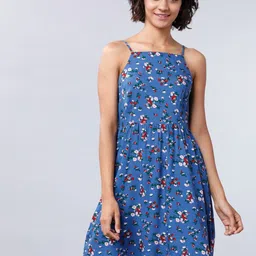 Women A-line Blue Midi/Calf Length Dress-image-67