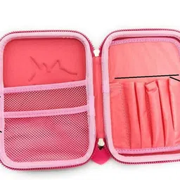 craftacious Cute Girl Barbie with Taffy Big Pouch with Mesh & Slots for Pencils Crayons Holder Art EVA Pencil Box image 5