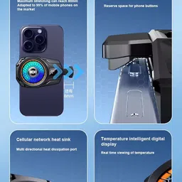 Cubonic SL16 Phone Radiator with2 Gear Peltier Semi-Conductor Wired LED Display Instant 1 Fan Cooling Pad image 3