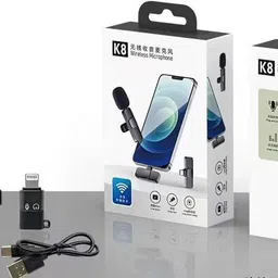 ® K8 Wireless Lavalier Microphone Clip On Collar Mic with Type C and Lightning Microphone-image-35