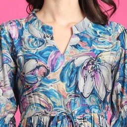 onesree Women Fit and Flare Multicolor Midi/Calf Length Dress image 3