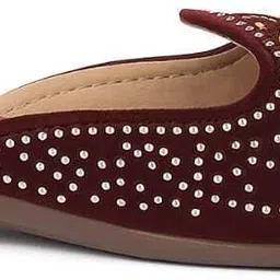 madam choice women’s maroon slip-on flats designed Party Wear For Women image 5