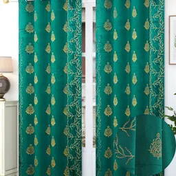 274 cm (9 ft) Long Door Velvet Room Darkening Curtain (Pack Of 2)-image-46