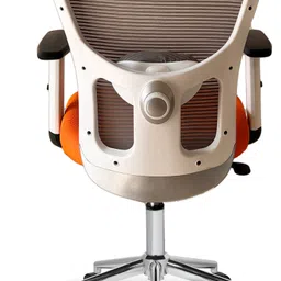 finch fox MB Back Swivel Height Adjustable Mesh Study Office Desk Chair in Grey & Orange Fabric Office Adjustable Arm Chair image 5
