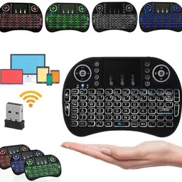 GUGGU AJ_809A_MINI WIRELESS KEYBOARD WITH TOUCHPAD/BACKLIT LIGHT &WIRELESS MOUSE COMBO Wireless Handheld Multi-device Keyboard Compatible with Desktop, Laptop, Mac image 1