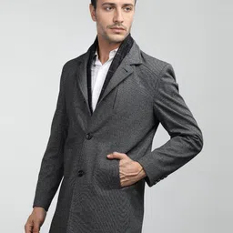 roadster Polyester Solid Coat For Men image 3