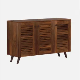 bluewud Carlem Shoe Cabinet In Brown Maple Colour image 3
