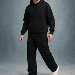 xsware Men Full Sleeve Solid Hooded Sweatshirt image 4