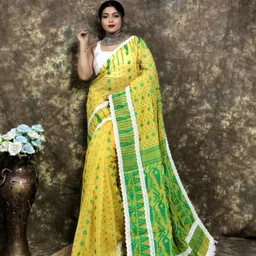riddhiman fashion Woven Jamdani Cotton Silk Saree-picture-17