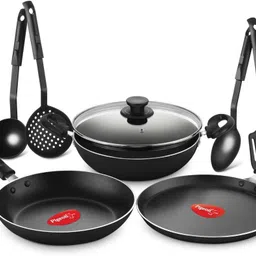 pigeon Family Kitchen Set with Mixer, Cookware Set, Kettle, Water bottle, Cooker, Glass Manual Gas Stove image 3