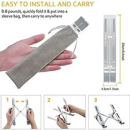 ZEKARO Laptop Stand Foldable Height Adjustable Alluminium Laptop Stand, Ergonomic, OverHeating Protection Laptop Cooling Pad, Laptop, Tablet Stand for All Laptops Laptop Stand Laptop Stand Foldable Height Adjustable Alluminium Laptop Stand, Ergonomic, OverHeating Protection Laptop Cooling Pad, Laptop, Tablet Stand for All Laptops Laptop Stand Laptop Stand image 4