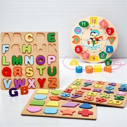 vhd Alphabet, Number, Shape & Clock Wooden Puzzle Toy for Kids Learning GG86-picture-48