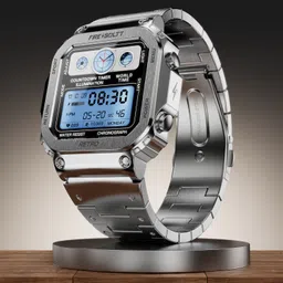 Fire-Boltt Retro 39.1mm (1.54) Display, Bluetooth call, Voice Assistance, Steel Straps Smartwatch-image-1