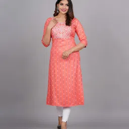 glowworld Women Embroidered Viscose Rayon Straight Kurta-picture-11