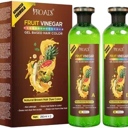 pro ads Fruit Vinegar Gel Based hair Color for Men & Women Natural Brown 500ml x2 ,BROWN-picture-27