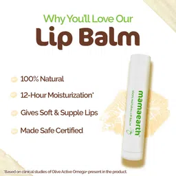 mamaearth Nourishing 100% Natural Lip Balm with Vitamin E and Shea Butter Natural image 5